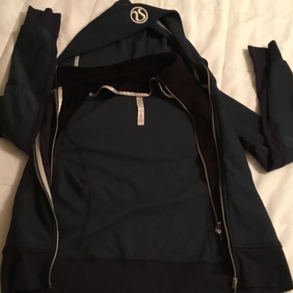 lululemon athletica Jackets & Blazers - lululemon athletica Navy Blue Full-Zip Hooded Jacket